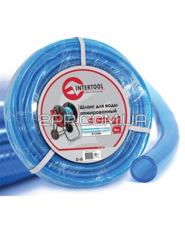 Шланг для води 3-шаровий 1/2", 10м, армований PVC GE-4051 INTERTOOL