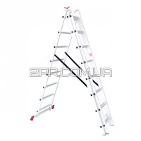Лестница алюминиевая 3-секционная универсальная раскладная 3 * 8 ступеней 5.09м LT-0308 INTERTOOL