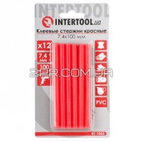Комплект стержнів клейових червоних 7,4 мм * 100 мм, 12 шт RT-1043 INTERTOOL 