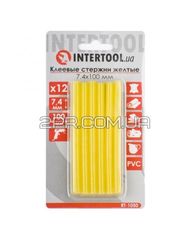 Комплект стержнів клейових жовтих 7,4 мм * 100 мм, 12 шт RT-1050 INTERTOOL