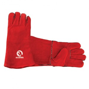 Перчатки замшевые 14" (красные) SP-0156 INTERTOOL