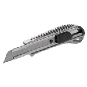 Нож с отломным лезвием плоский корпус 18 мм запасные п / лезвия (MN-63-021) (12) [К1] Modeco