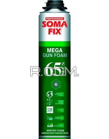 Пена монтажная (проф. MEGA 65 Plus 850 мл) SOMA FIX
