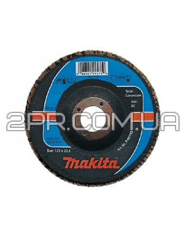 Лепестковый шлифовальный диск 115х22,23 К40, корунд Makita