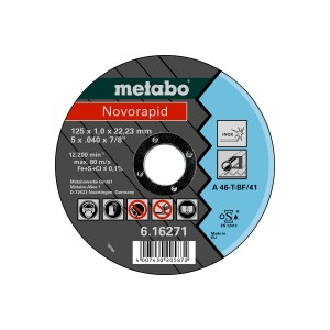 Круг отрезной Novorapid 125x1,0x22,23 Inox Metabo