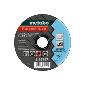 Круг зачистной Flexiamant super 125x6,0x22,2 для нержавеющей стали Metabo