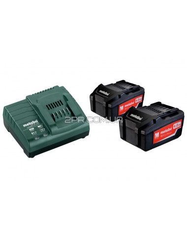Базовый комплект 2 x 4,0 А-ч 2 аккумуляторные блоки 4,0 А-ч 1 x зарядное устройство ASC 30 - 36 В Metabo